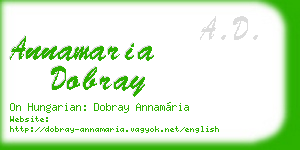 annamaria dobray business card